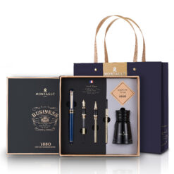 Set bút ký 5 món kèm hộp và túi đựng cao cấp màu xanh - MT36