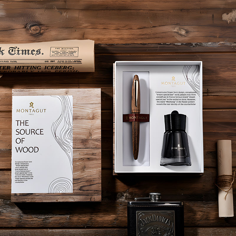 Bút gỗ ký tên cao cấp Montagut chính hãng kèm mực - Ảnh 5