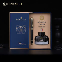 Set bút mực ký tên Montagut chính hãng M018 Carbon màu đen