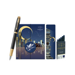 Set bút máy Parker cao cấp PK058 màu đen kèm 5 ống mực, hộp và túi hãng