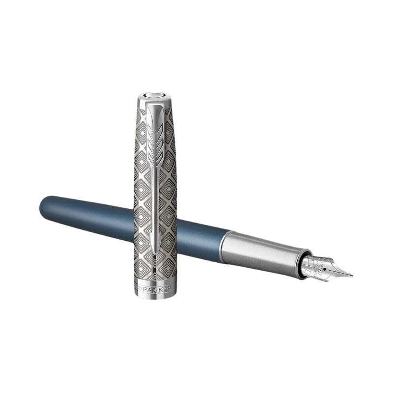 Bút máy ký tên Parker Sonnet Metal Blue CT 18k GB-2119743 cao cấp