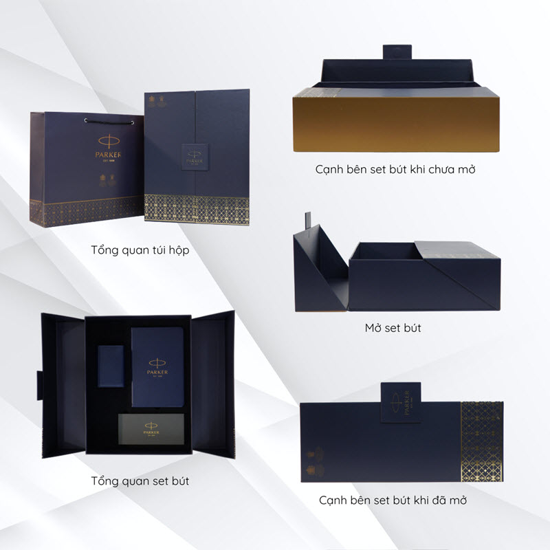 Bộ quà tặng bút ký Parker Sonnet Red CT TB-2146854 kèm sổ da, ví da; hộp và túi hãng - Ảnh 3