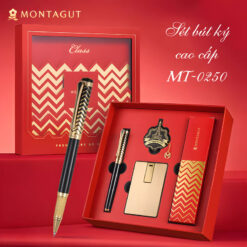 Bộ quà tặng bút ký cao cấp MT0250 màu đen Relief