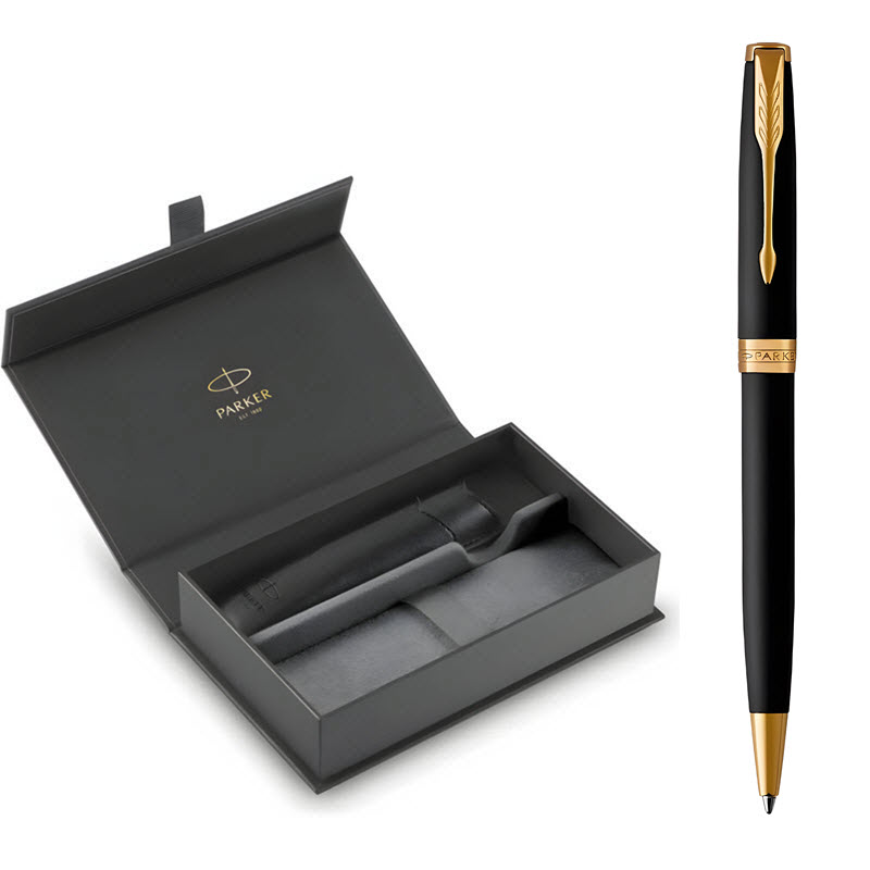 Bộ quà tặng bút ký ParKer Sonnet Đ-Matte Black GT TB-1950876 kèm bao da