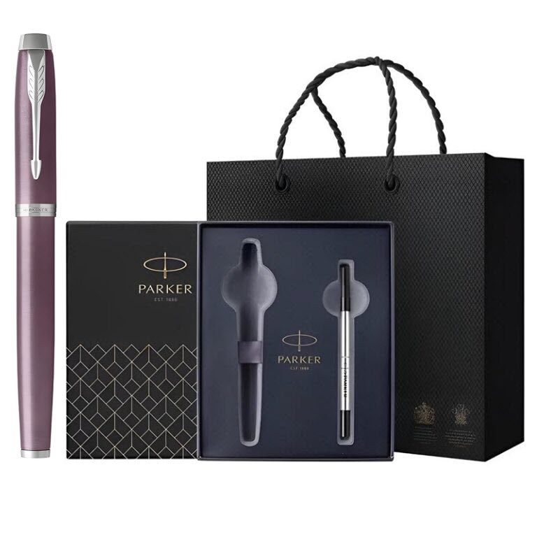 Bộ quà tặng bút ký Parker lông bi IM Light Purple CT Rollerball 1931635 cao cấp