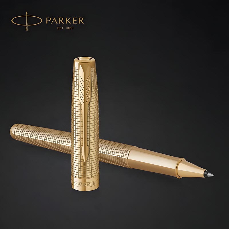 Bộ quà bút ký Parker Sonnet cao cấp họa tiết Ciselé màu vàng Gold - Ảnh 2