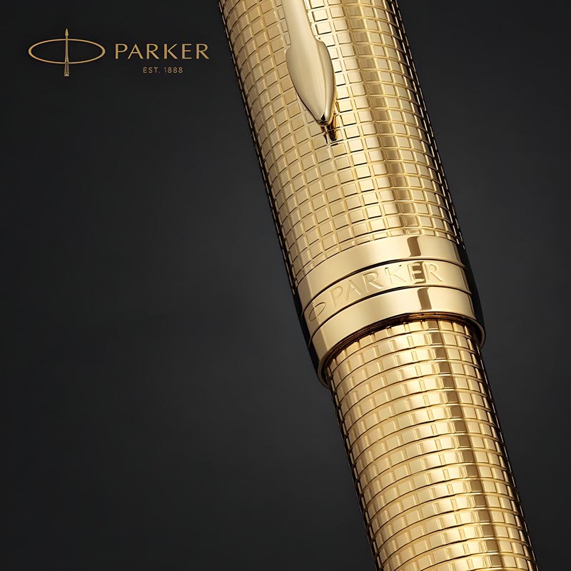 Bộ quà bút ký Parker Sonnet cao cấp họa tiết Ciselé màu vàng Gold - Ảnh 3
