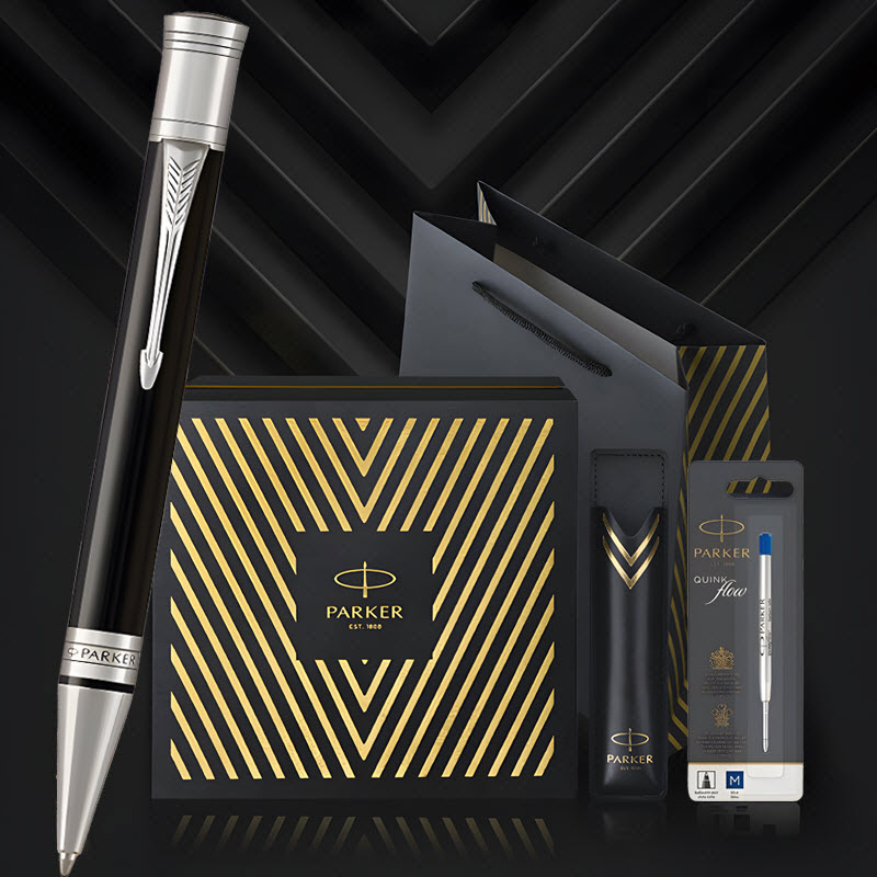 Bộ quà tặng bút ký Parker DUOF BIG BLK CT kèm ngòi và bao da