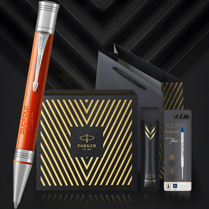 Bộ quà tặng bút ký Parker DUOF BIG RED VIN CT kèm ngòi và bao da